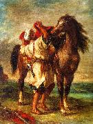 Eugene Delacroix Arab Saddling his Horse Sweden oil painting artist